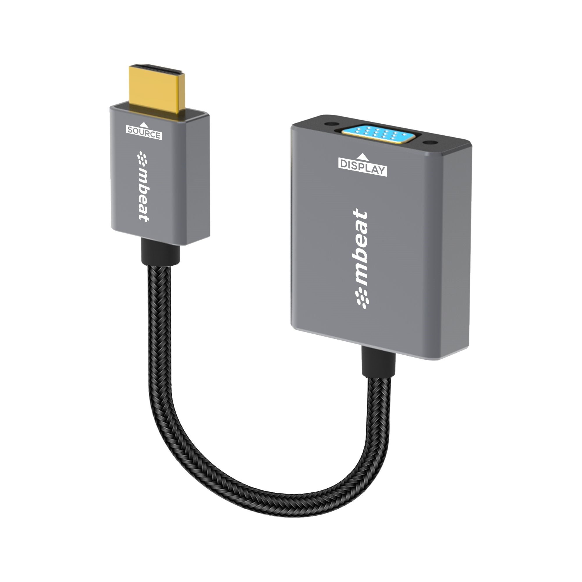 mbeat Tough Link HDMI to VGA Adapter  HDMI Support Version: 2.1  Cable Length: 15cm  Up to 1080p@60Hz (1920×1080). mbeat Tough Link HDMI to VGA Adapter  HDMI Support Version: 2.1  Cable Length: 15cm  Up to 1080p@60Hz (1920×1080).